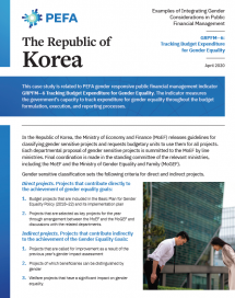 GRPFM Case Study: The Republic of Korea (GRPFM—6: Tracking Budget Expenditure for Gender Equality)