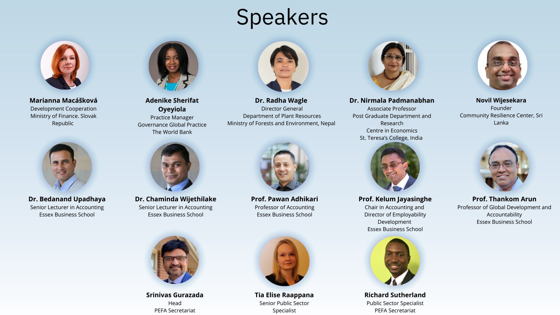Research event speakers