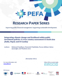 Integrating climate change and livelihood within public investment policies: A cross-country assessment in South Asia (India, Nepal, and Sri Lanka)