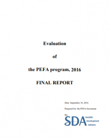 Evaluation of the PEFA Program (2016)