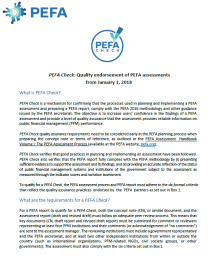 PEFA Check: Quality Endorsement of PEFA Assessments