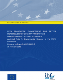 Technical Notes: Analytical Input to the PEFA Upgrade Process